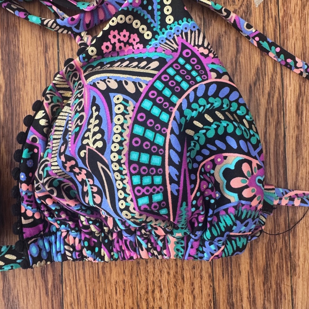 Colorful Paisley Bikini Top - Picture 2 of 5